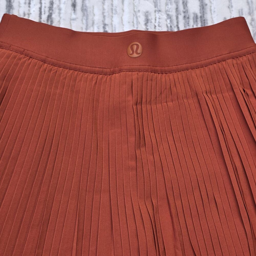 Lululemon Varsity High-Rise Pleated Tennis Skirt Orange ATRU Sz 2 $88 - Picture 6 of 12